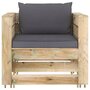 Voir la diapositive 3 : VIDAXL Salon de jardin 2 pcs avec coussins Bois impregne de vert