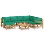Voir la diapositive 2 : VIDAXL Salon de jardin 8 pcs avec coussins vert bambou