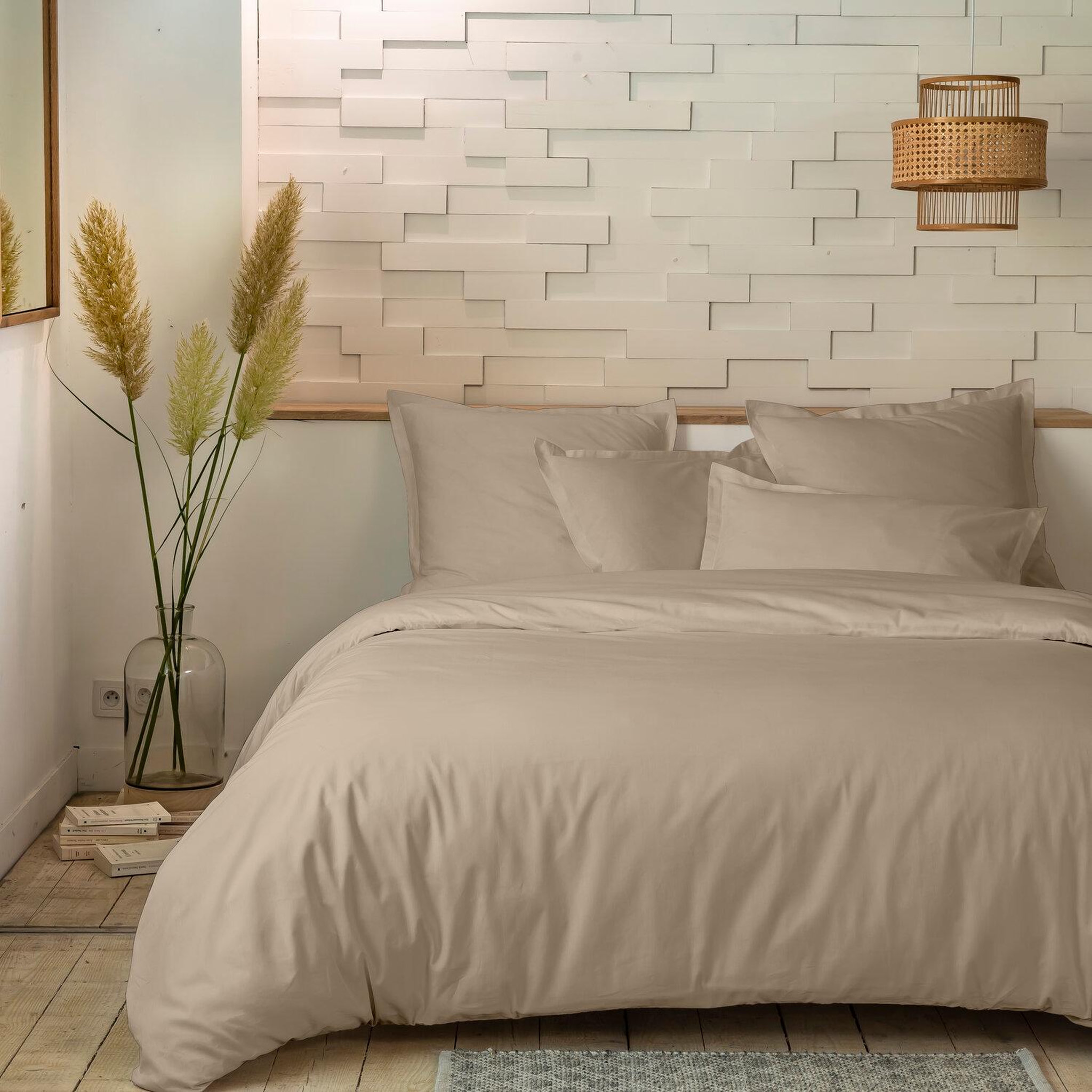 Voir la diapositive 3 : Home collection Drap housse 100% percale de coton 80 fils/cm2-bonnet 30cm-uni