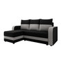 Voir la diapositive 2 : BEST MOBILIER Harvey - canapé d'angle réversible 4 places convertible avec coffre en tissu bicolore