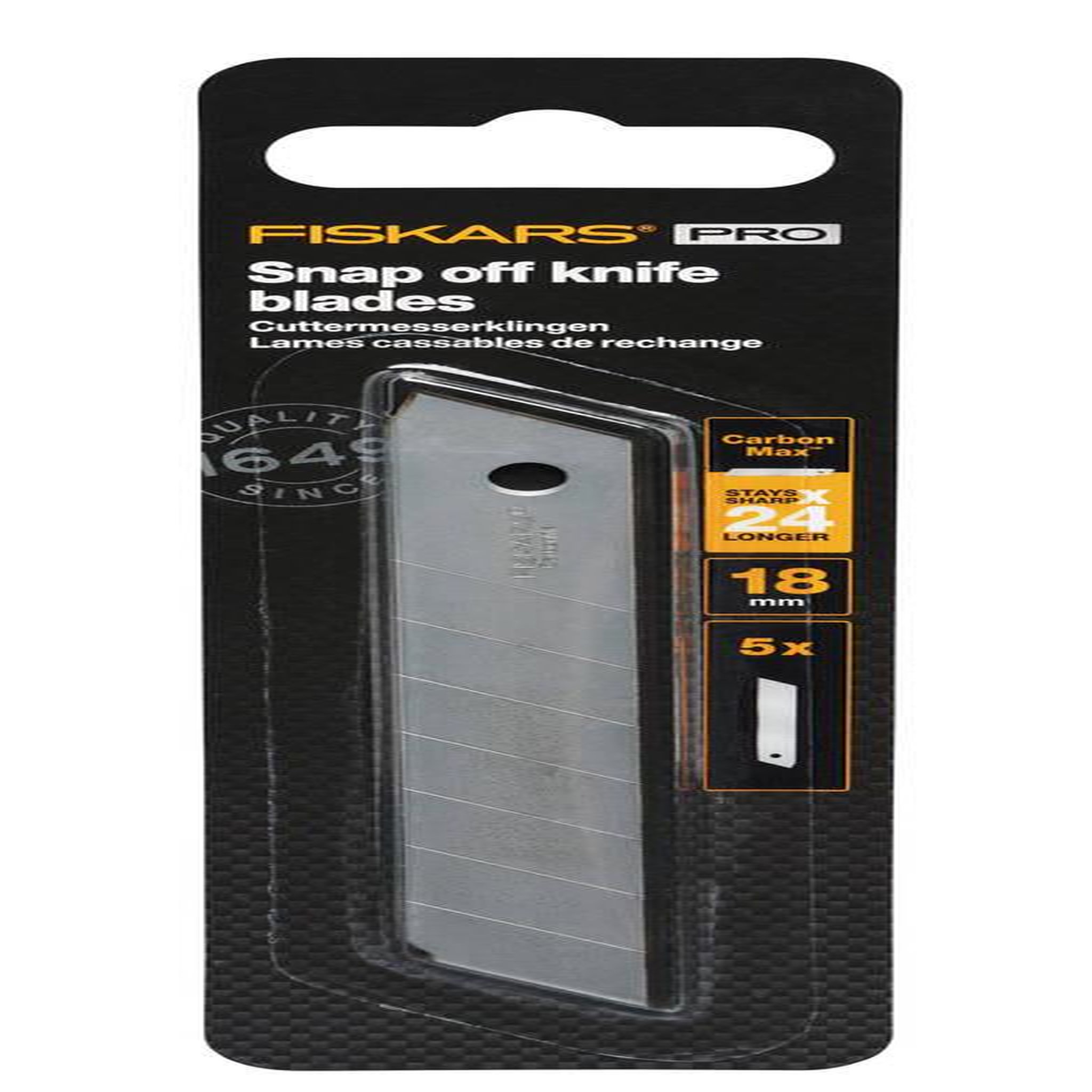 Fiskars Lames cassables de rechange 18mm CarbonMax- pack de 5