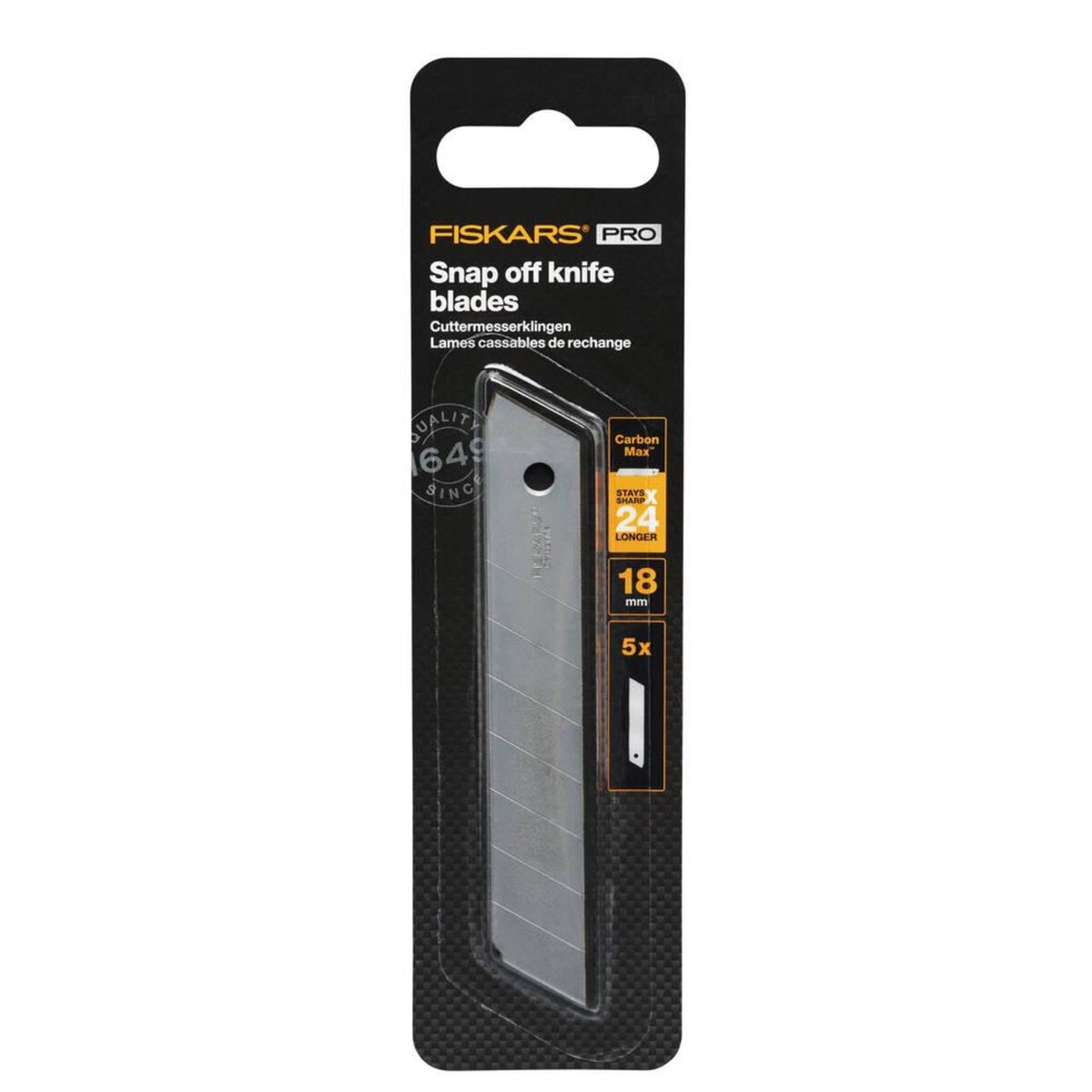 Fiskars Lames cassables de rechange 18mm CarbonMax- pack de 5
