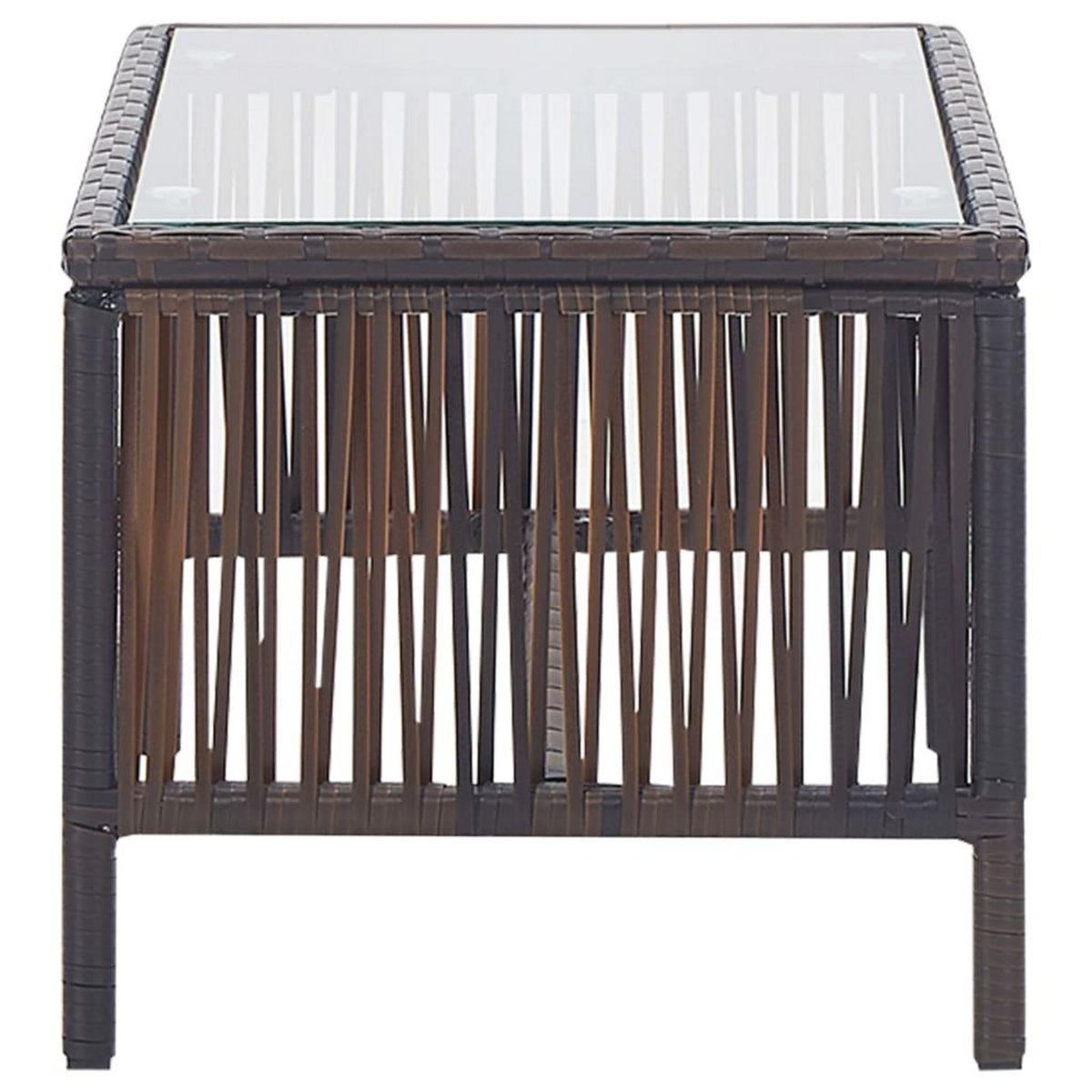 VIDAXL Salon de jardin 4 pcs avec coussin Resine tressee Marron