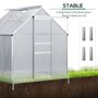 OUTSUNNY Serre de jardin aluminium polycarbonate 3,61 m² dim. 1,9L x 1,9l x 2H m lucarne réglable fondation porte coulissante