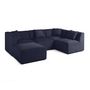 Voir la diapositive 2 : LISA DESIGN Nova - canapé modulable d'angle droit - 5 places - avec pouf d'appoint - en velours