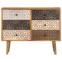 Voir la diapositive 2 : VIDAXL Buffet avec motif imprime 90x30x70 cm Bois de manguier massif