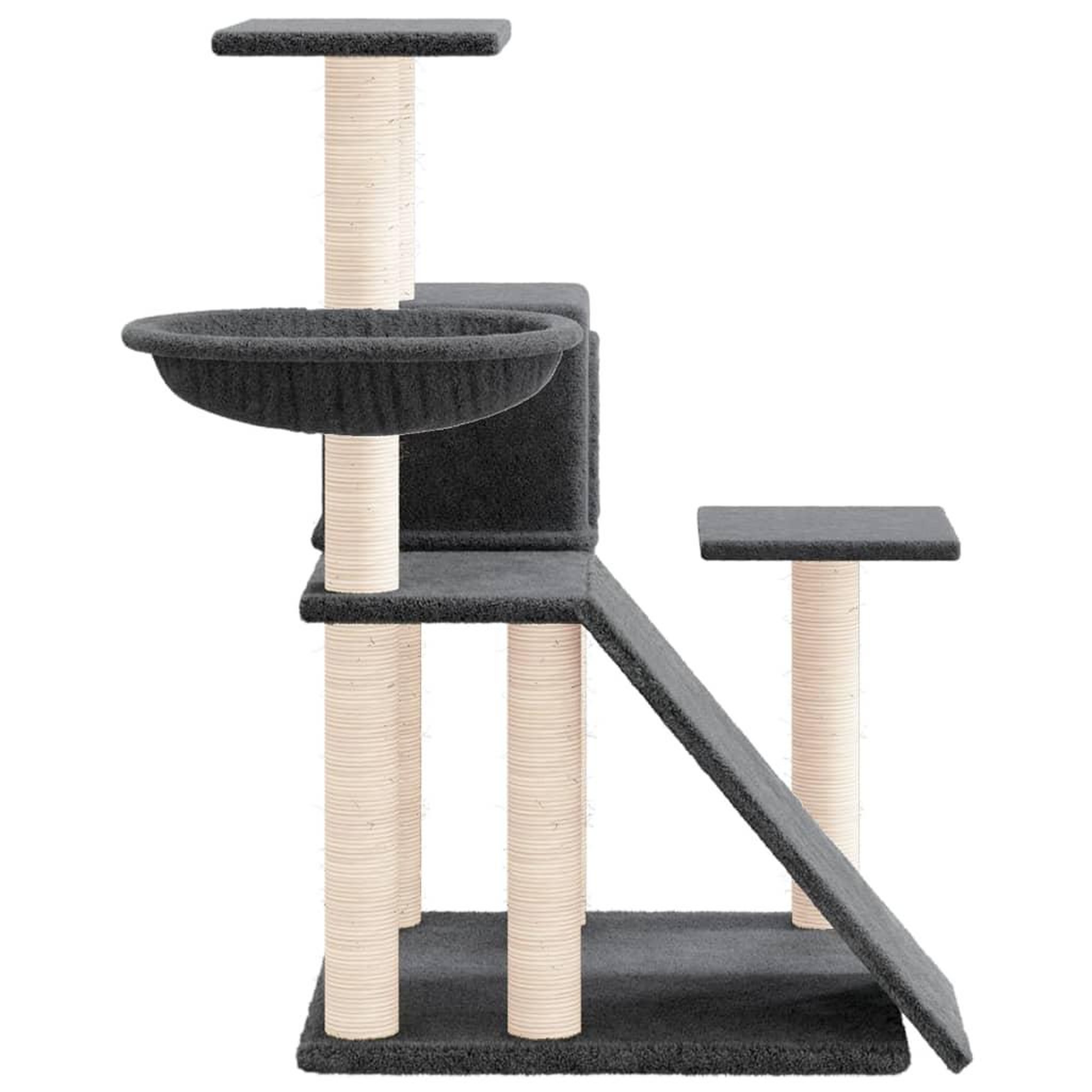 Voir la diapositive 4 : VIDAXL Arbre a chat avec griffoirs en sisal Gris fonce 82 cm