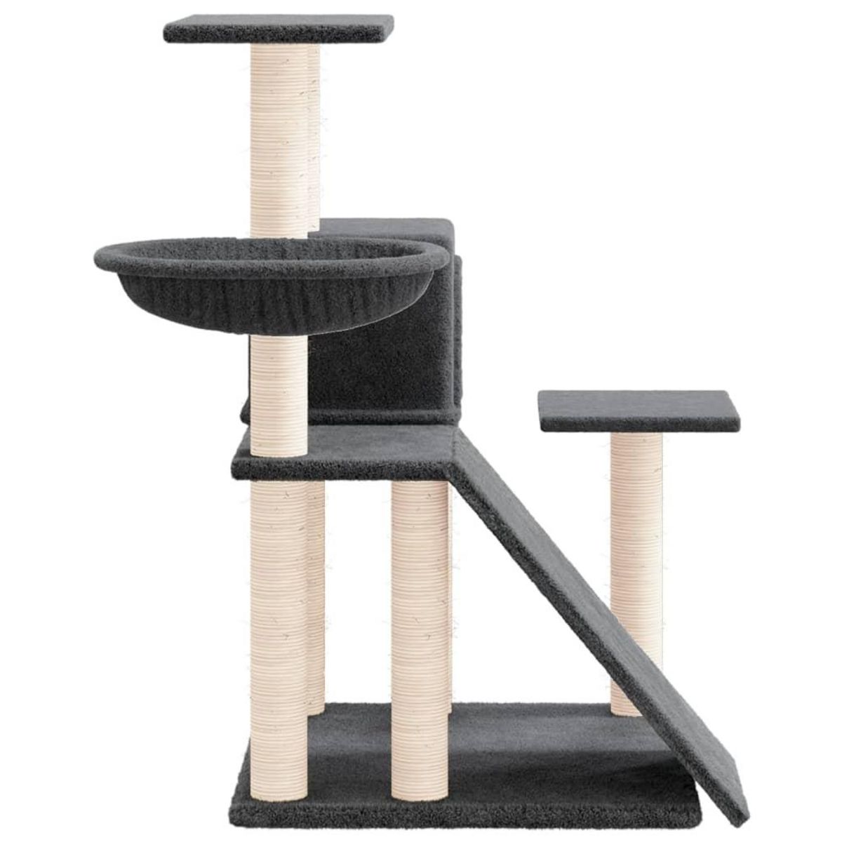 VIDAXL Arbre a chat avec griffoirs en sisal Gris fonce 82 cm