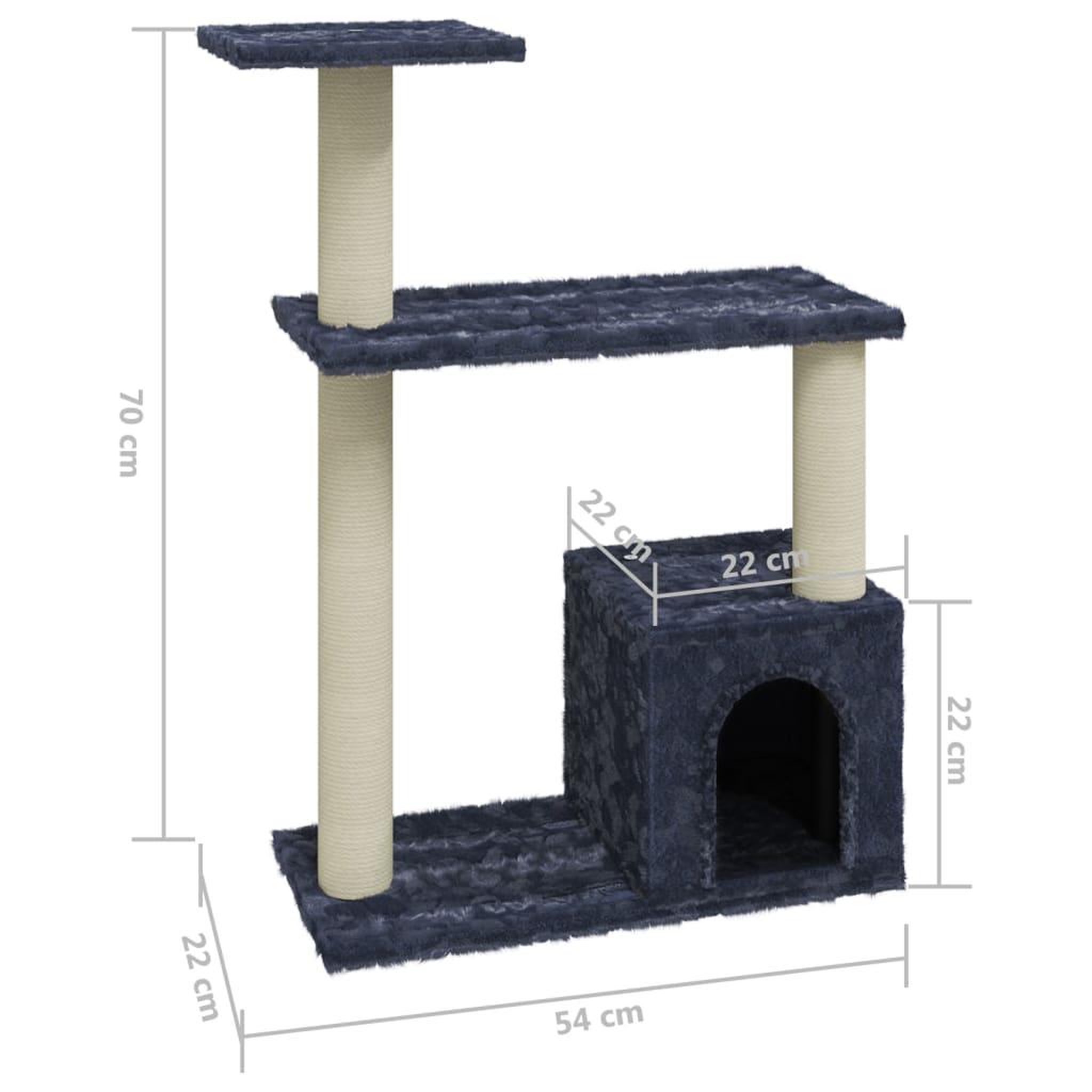Voir la diapositive 6 : VIDAXL Arbre a chat avec griffoirs en sisal Gris fonce 70 cm
