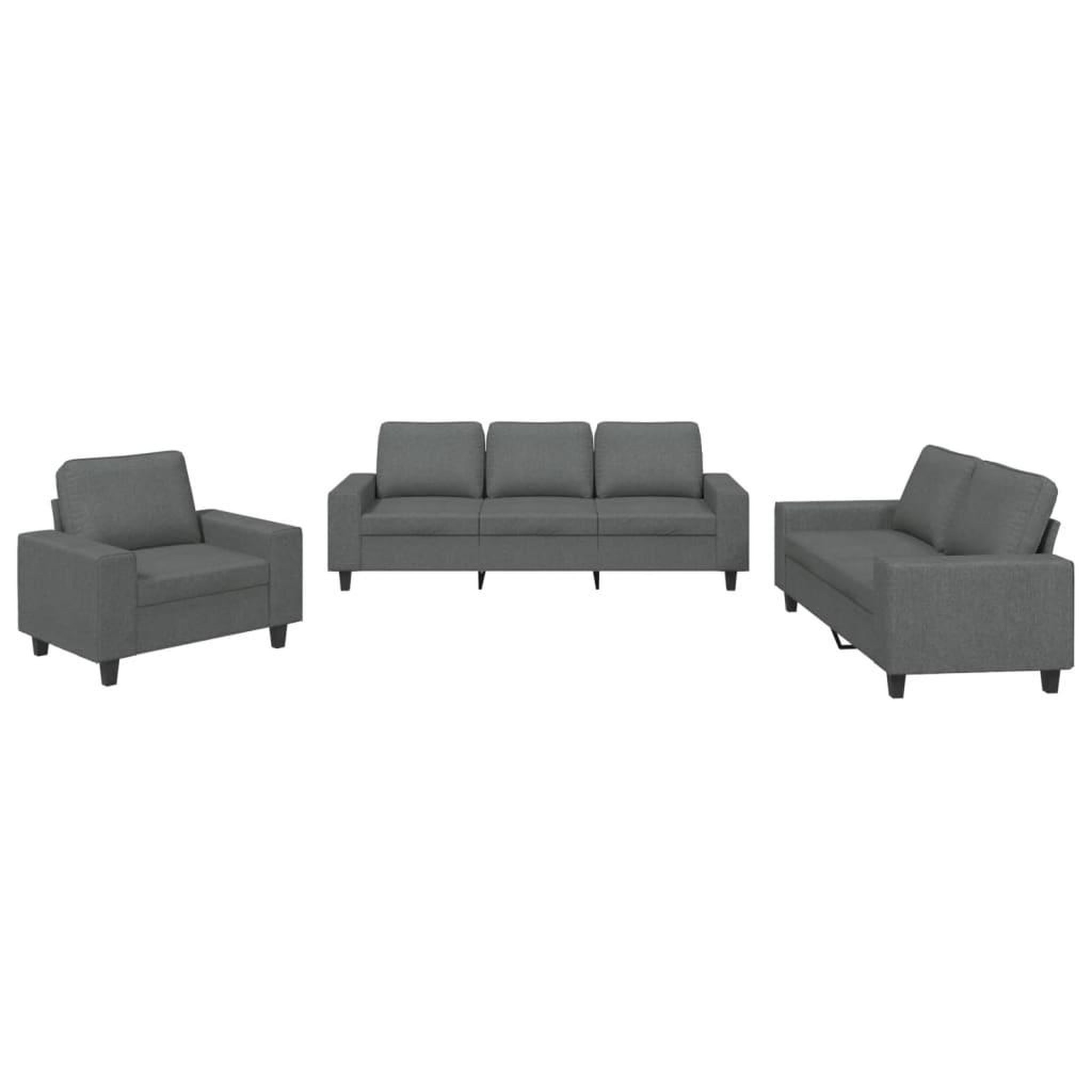 Voir la diapositive 2 : VIDAXL Ensemble de canapes 3 pcs gris fonce tissu