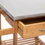 Voir la diapositive 4 : FIVE Desserte grand modèle à tiroirs et paniers en bambou BELYA - Beige