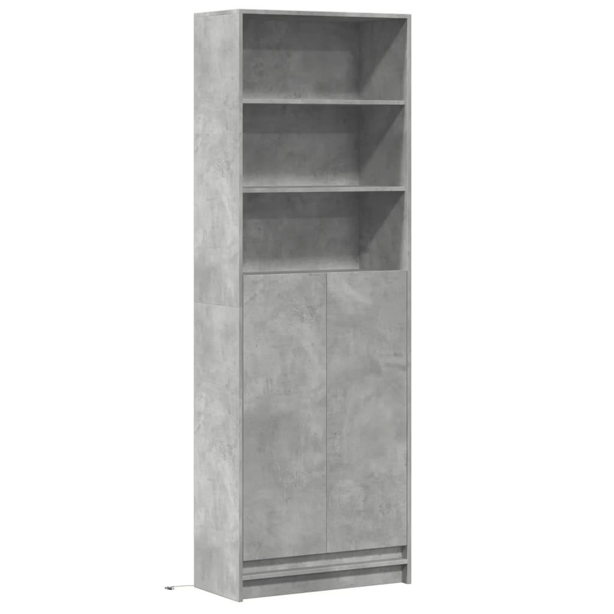 Voir la diapositive 3 : VIDAXL Buffet haut avec LED gris beton 69x32,5x200cm bois d'ingenierie