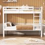 Voir la diapositive 4 : MERAX Lit superposé 90x200cm pin coloris blanc