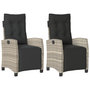 Voir la diapositive 2 : VIDAXL Chaises inclinables de jardin lot de 2 avec repose-pied rotin