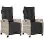 Voir la diapositive 2 : VIDAXL Chaises inclinables de jardin lot de 2 avec repose-pied rotin
