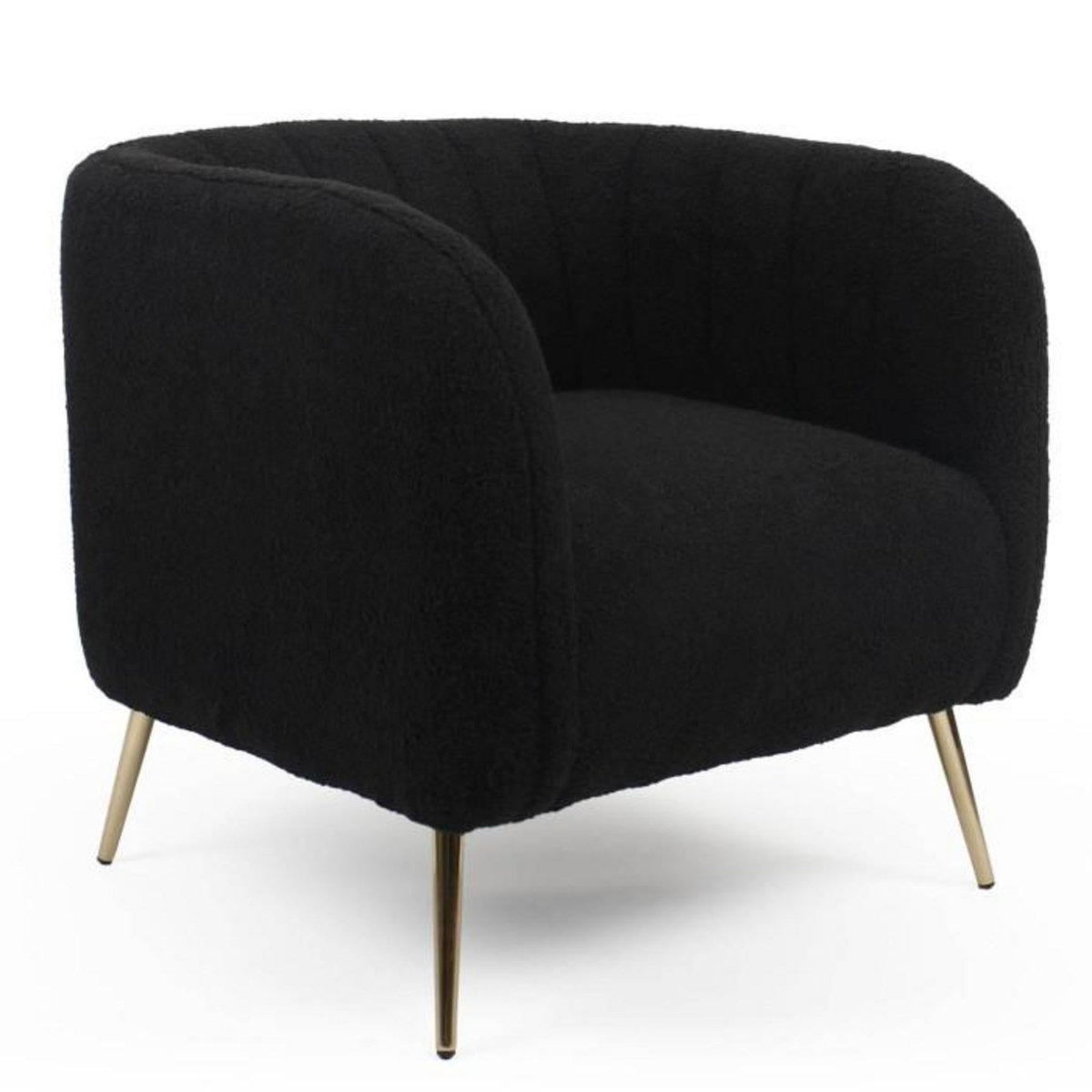 Paris Prix Fauteuil Design Bouclette  Reuben  75cm Noir