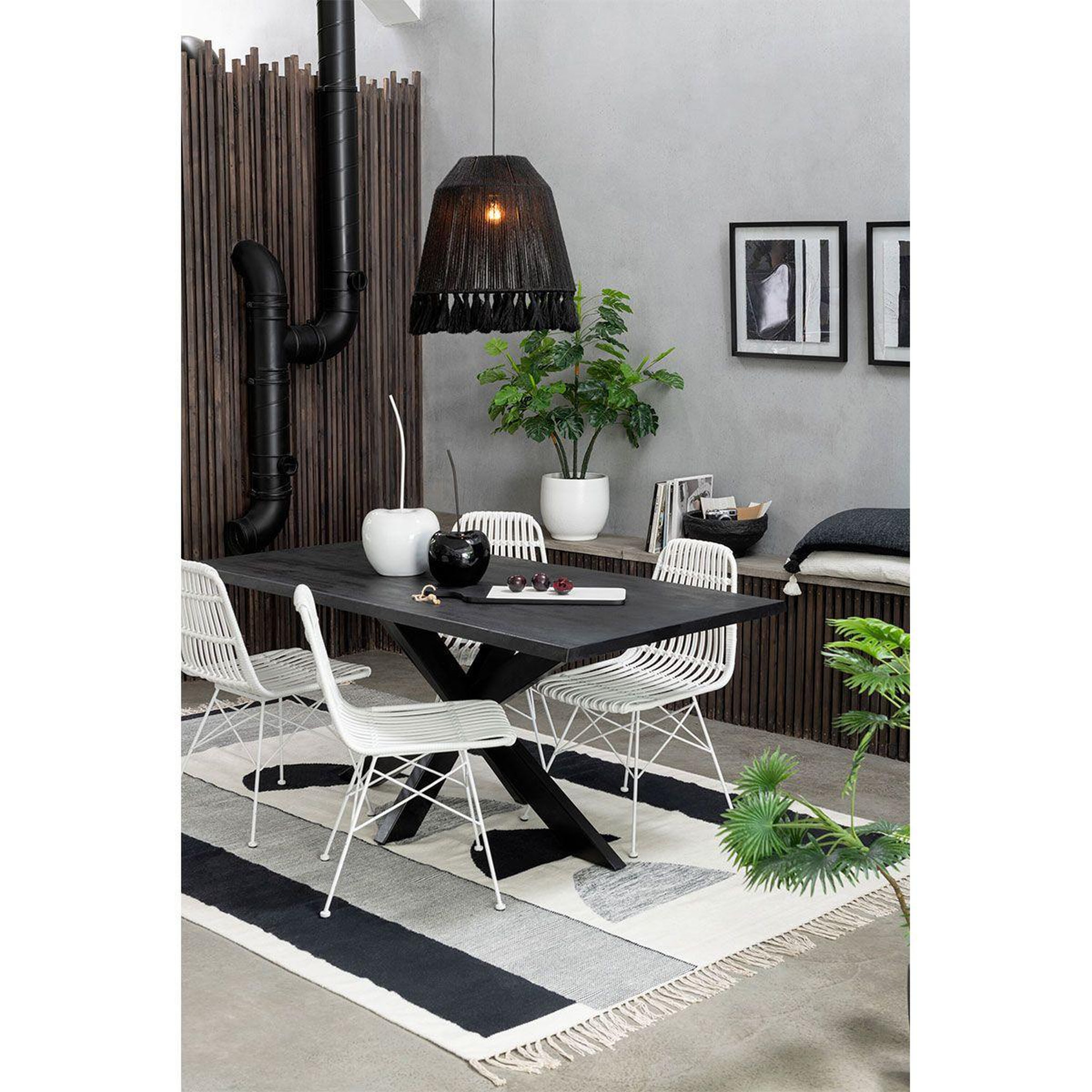 Voir la diapositive 5 : J-LINE Lampe Suspension en Jute  Celia  33cm Noir