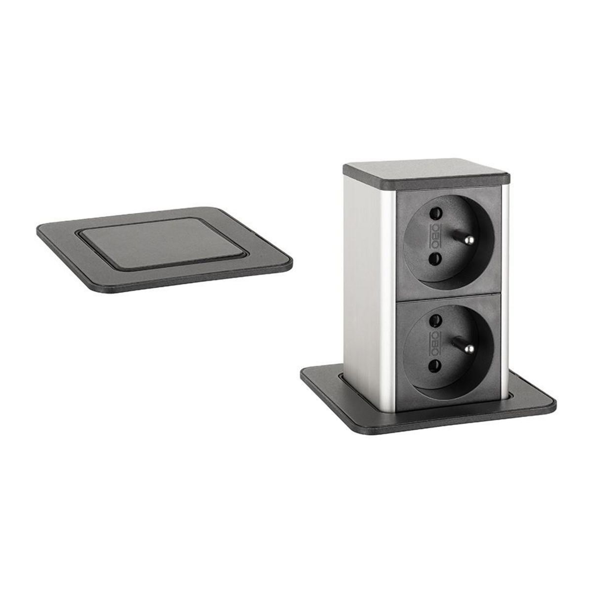 CENTRALE BRICO Prise StrongPower PowerUp, 2x230V, Noir, Fr