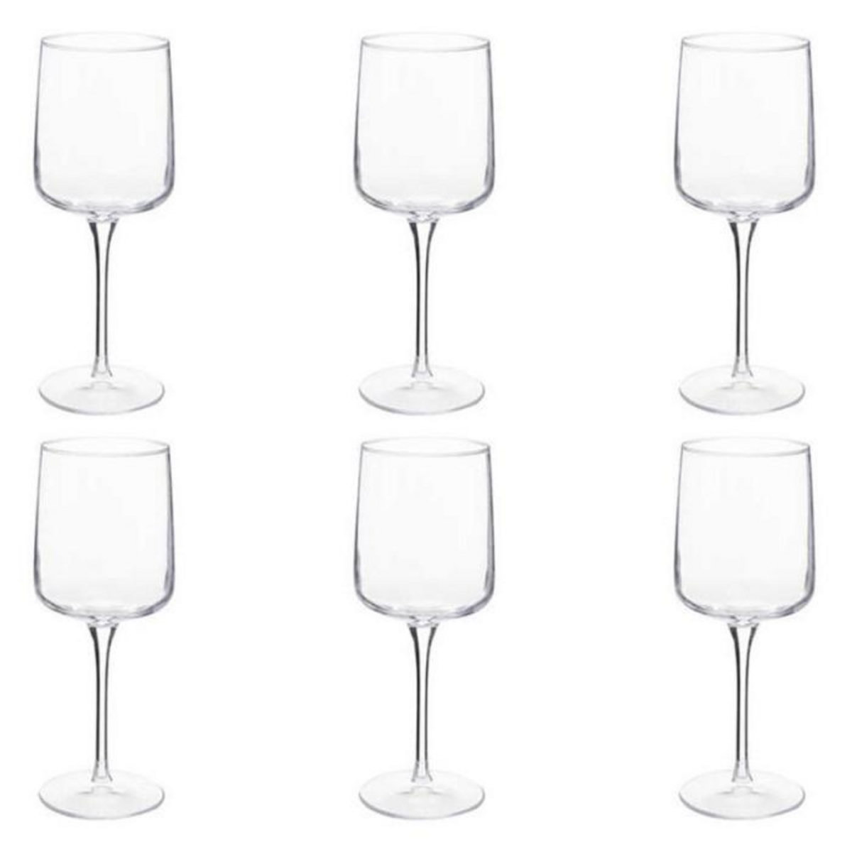 SECRET DE GOURMET Lot de 6 Verres à Vin  Flora  34cl Transparent