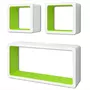 VIDAXL Etageres murales Forme de cube 6 pcs Blanc et vert
