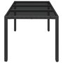 Voir la diapositive 4 : VIDAXL Table de jardin dessus en verre Noir 150x90x75cm Resine tressee