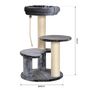 Voir la diapositive 3 : PAWHUT Arbre à chats 2 griffoirs grattoirs sisal naturel 3 plateformes corde à grimper dim. Ø 40 x 65H cm peluche haute densité 500 g/m² gris