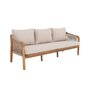 Voir la diapositive 1 : SWEEEK Canapé extérieur 3 places bois d'acacia  et cordes avec coussins en tissu beige - Parana