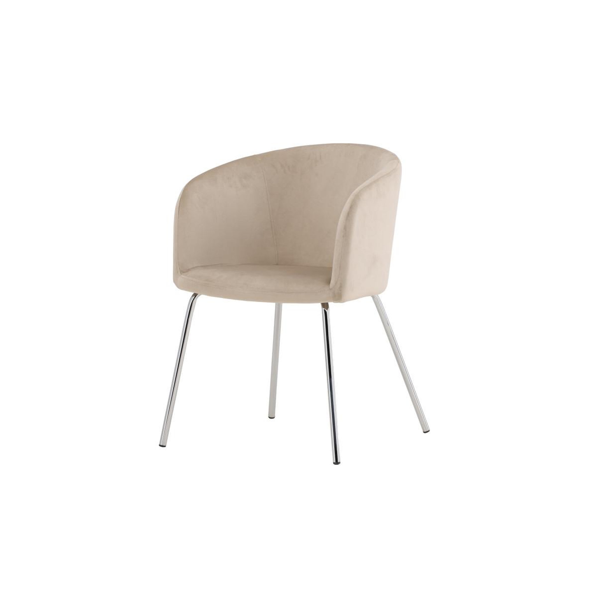 Voir la diapositive 3 : Paris Prix Chaise en velours  berit  78cm beige & argent