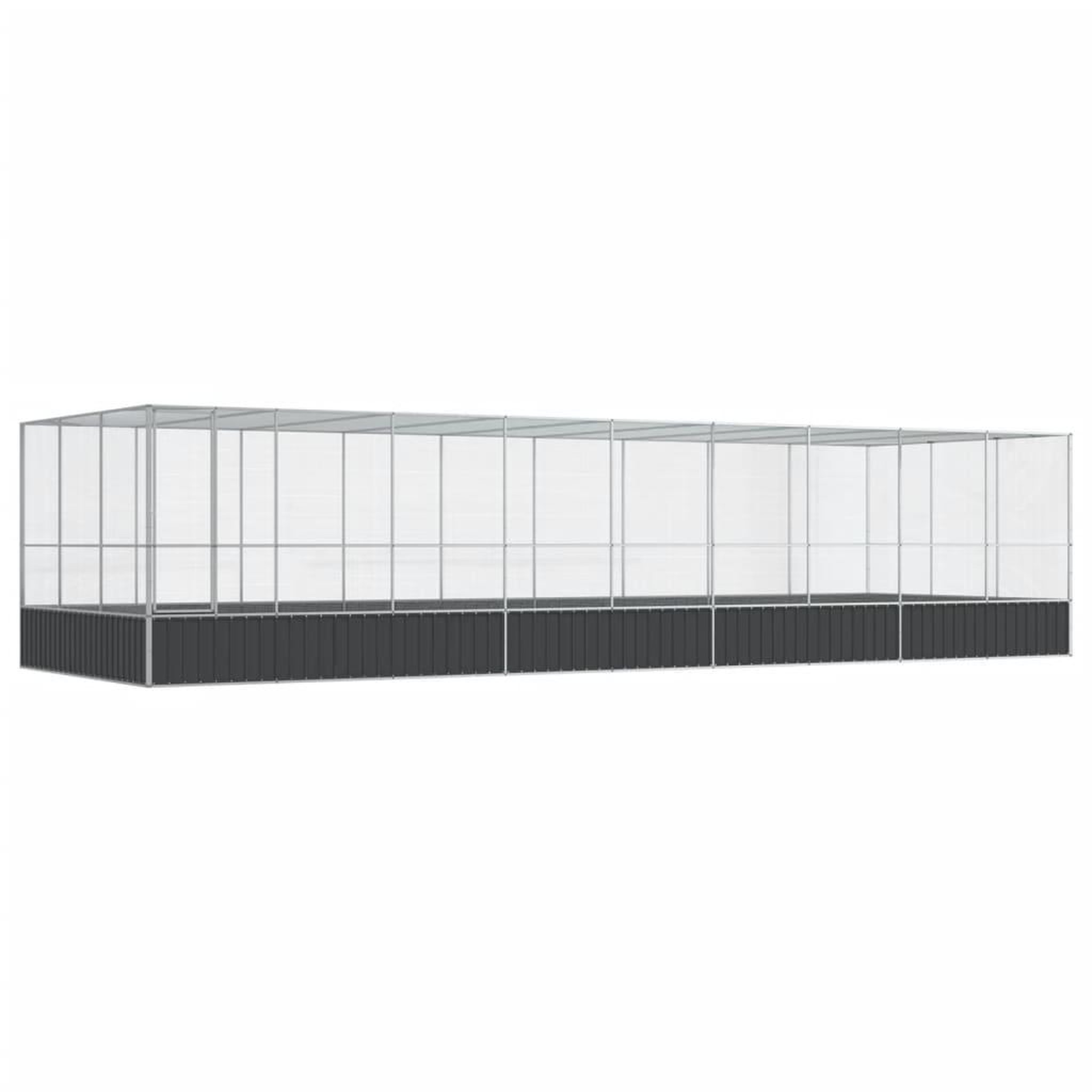 Voir la diapositive 2 : VIDAXL Voliere avec extension argente 932x307x212 cm acier