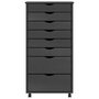 Voir la diapositive 4 : VIDAXL Armoire roulante avec tiroirs MOSS gris bois de pin solide