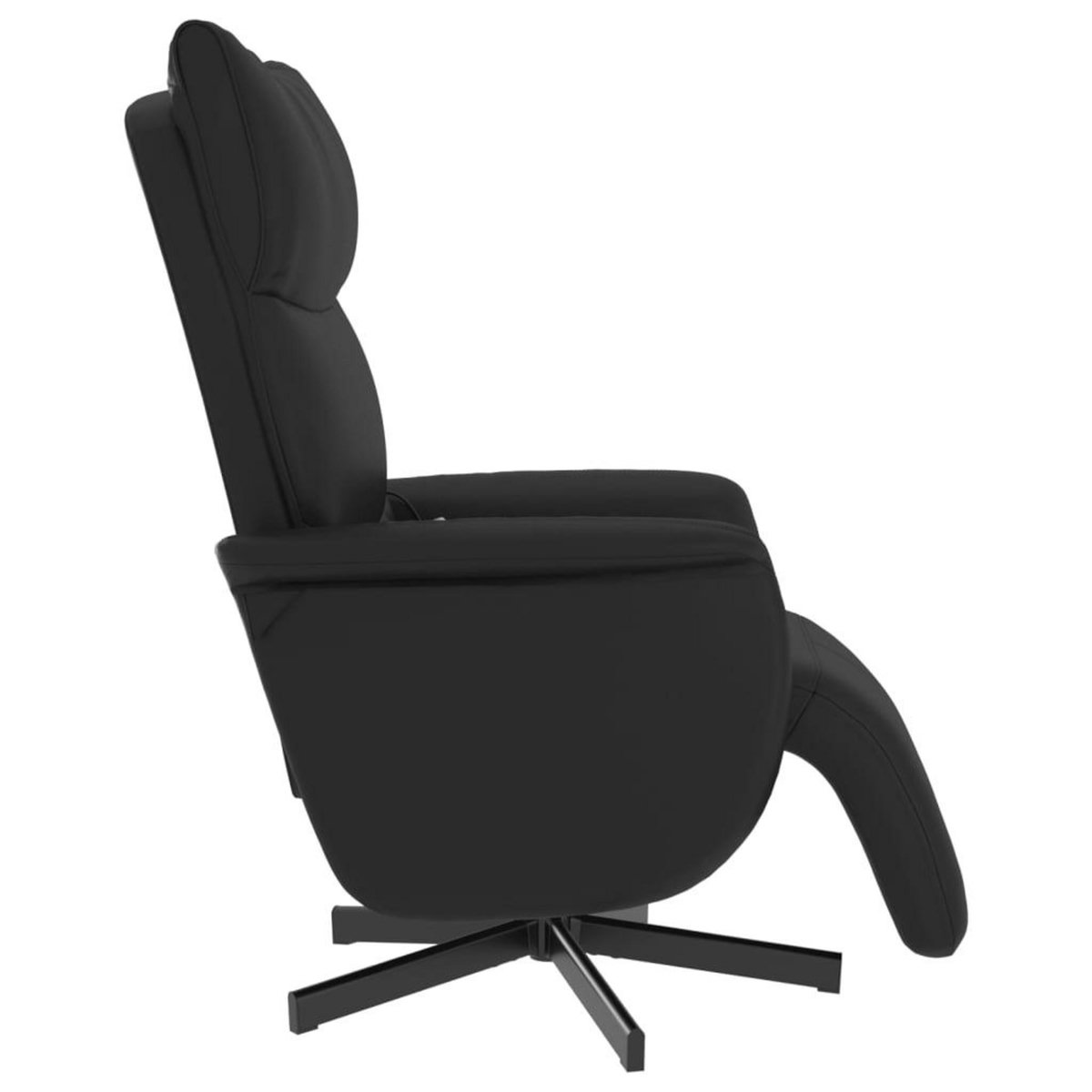 VIDAXL Fauteuil inclinable de massage repose-pieds noir similicuir