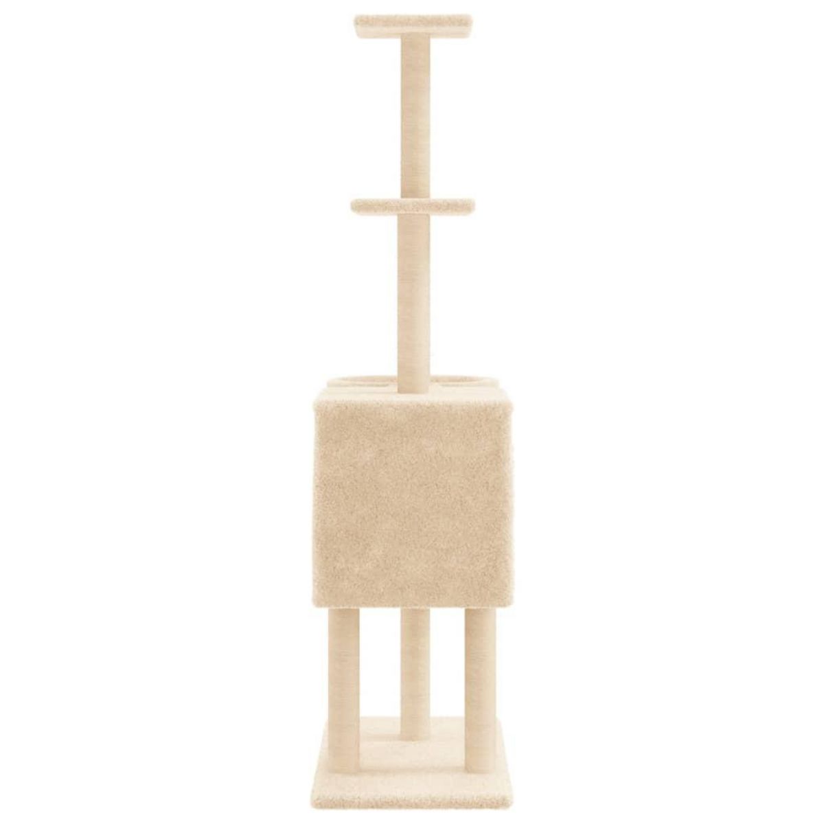 VIDAXL Arbre a chat avec griffoirs en sisal Creme 145 cm