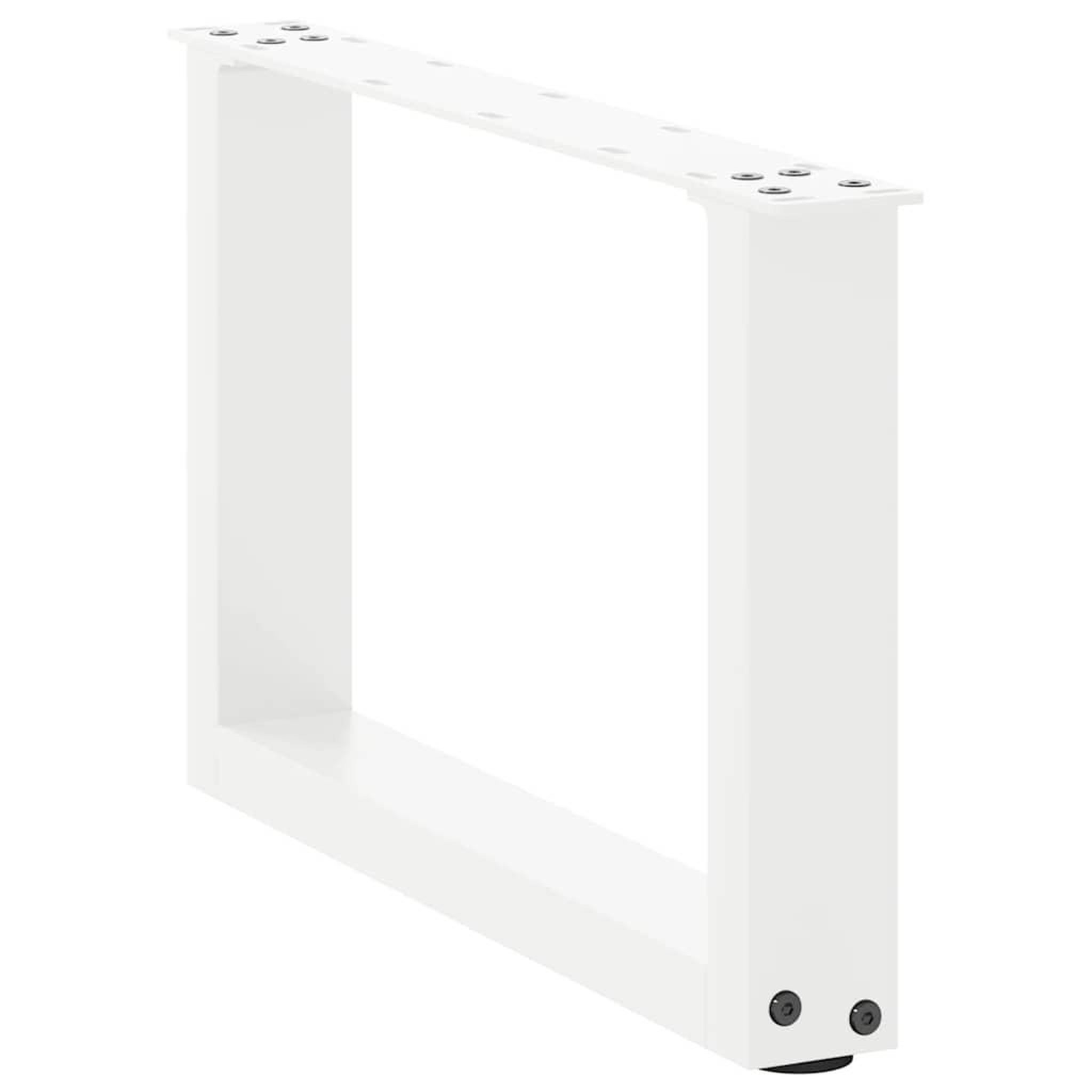 Voir la diapositive 4 : VIDAXL Pieds de table basse forme de U 2 pcs blanc 50x(30-31) cm acier