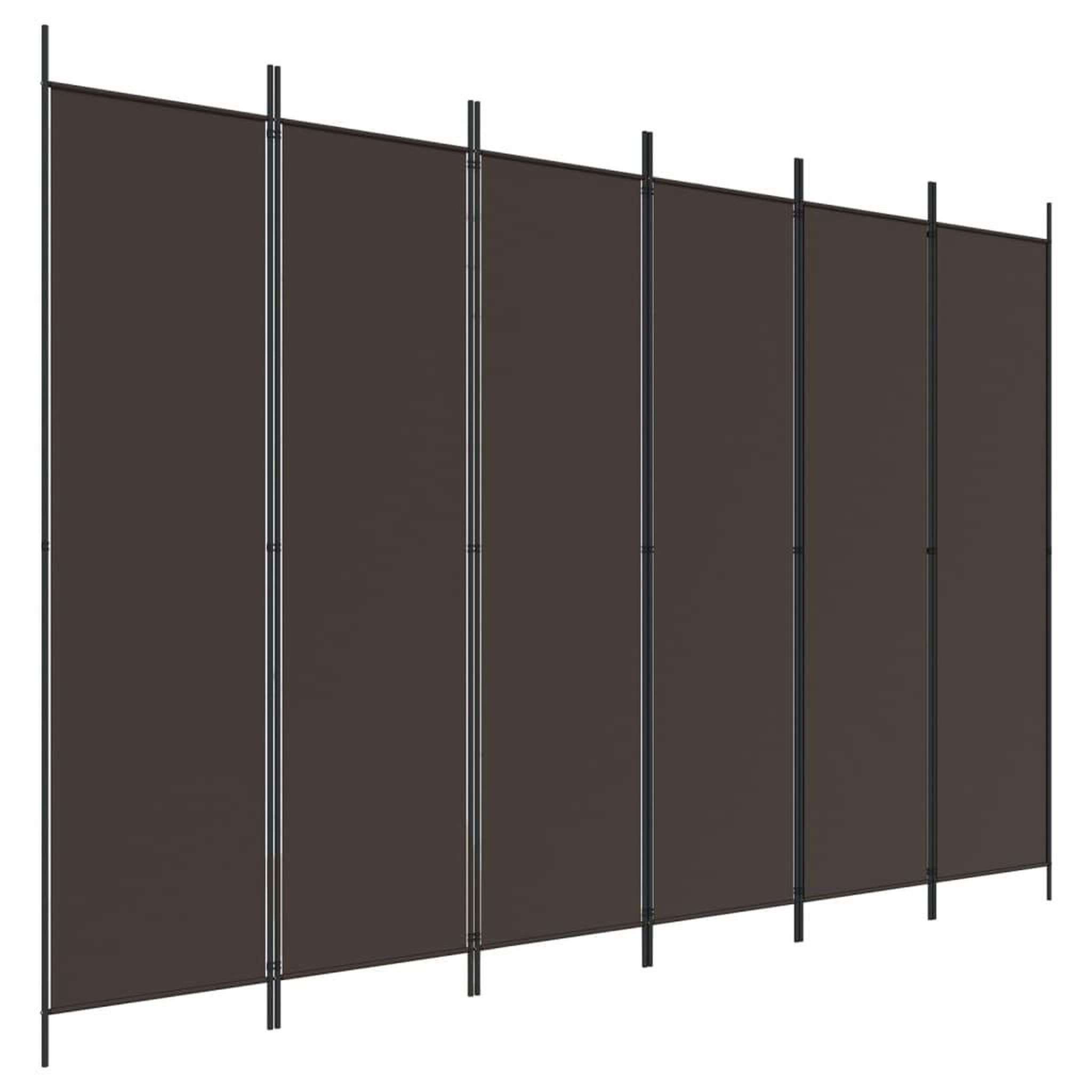 Voir la diapositive 2 : VIDAXL Cloison de separation 6 panneaux Marron 300x200 cm Tissu