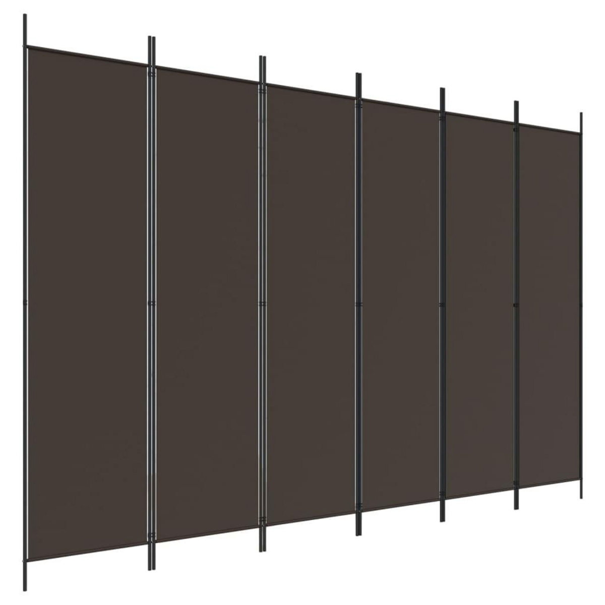 VIDAXL Cloison de separation 6 panneaux Marron 300x200 cm Tissu