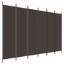 Voir la diapositive 2 : VIDAXL Cloison de separation 6 panneaux Marron 300x200 cm Tissu