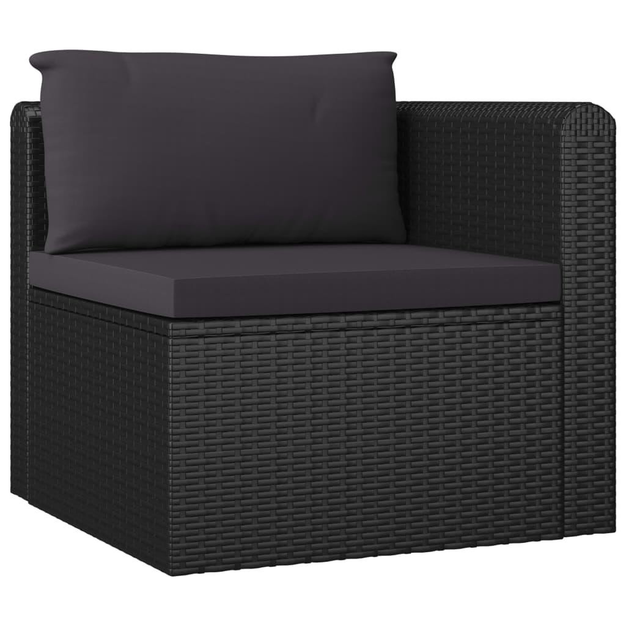Voir la diapositive 5 : VIDAXL Salon de jardin 9 pcs avec coussins Resine tressee Noir