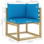 Voir la diapositive 6 : VIDAXL Canape d'angle de jardin avec coussins Bois impregne de vert