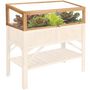Voir la diapositive 1 : tectake Serre châssis de jardin pour carré potager en bois de pin imprégné marron