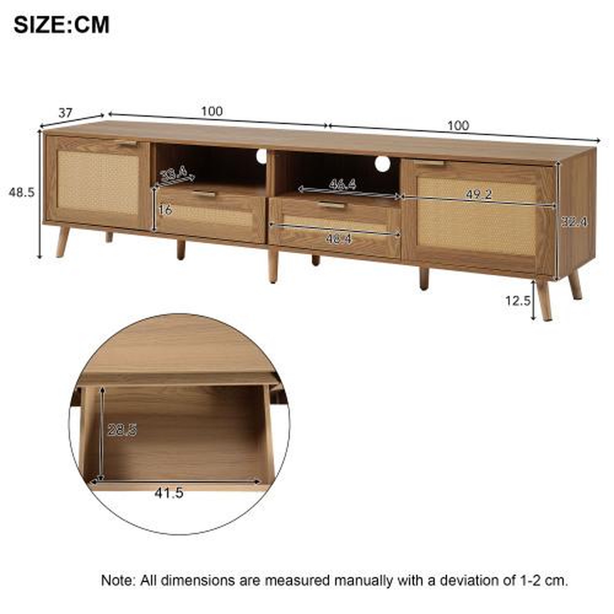Voir la diapositive 3 : MERAX Meuble tv naturel 200 cm panneau de particules