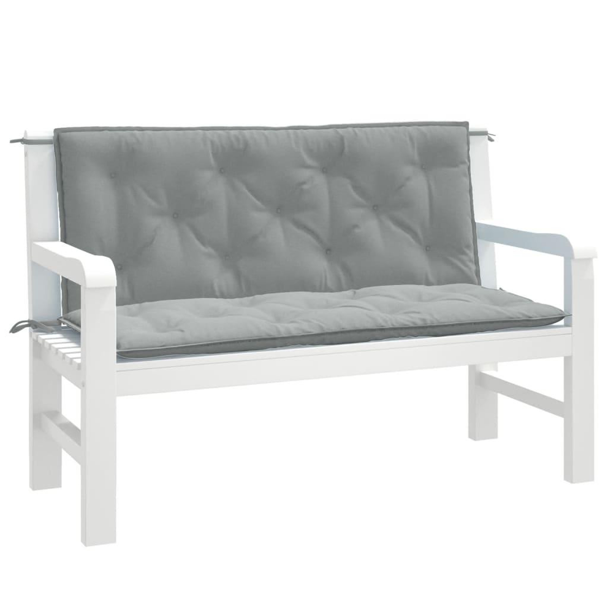 VIDAXL Coussins de banc de jardin lot de 2 gris clair melange tissu