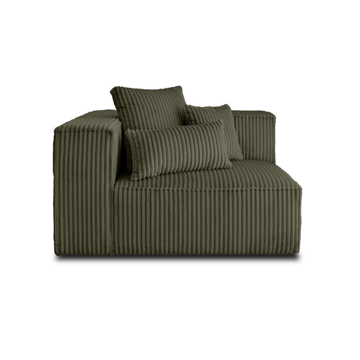 LISA DESIGN Colombine - module d'assise gauche - en velours côtelé grosses côtes