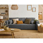 Voir la diapositive 1 : BEST MOBILIER Topaze - canapé 3 places - convertible avec coffre - en tissu