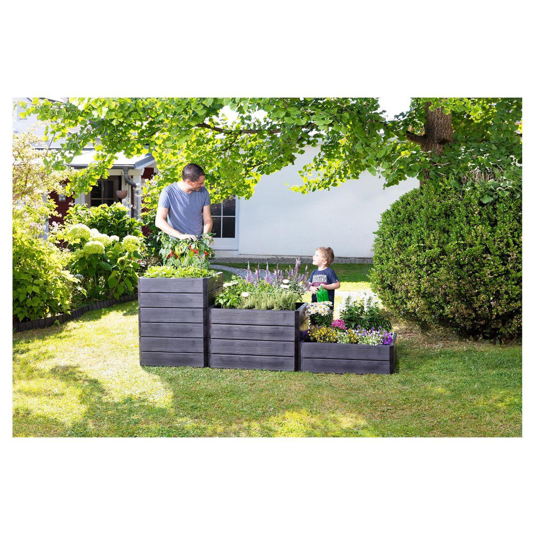 Voir la diapositive 3 : GARANTIA Carré potager Ergo Quadro M - Wood
