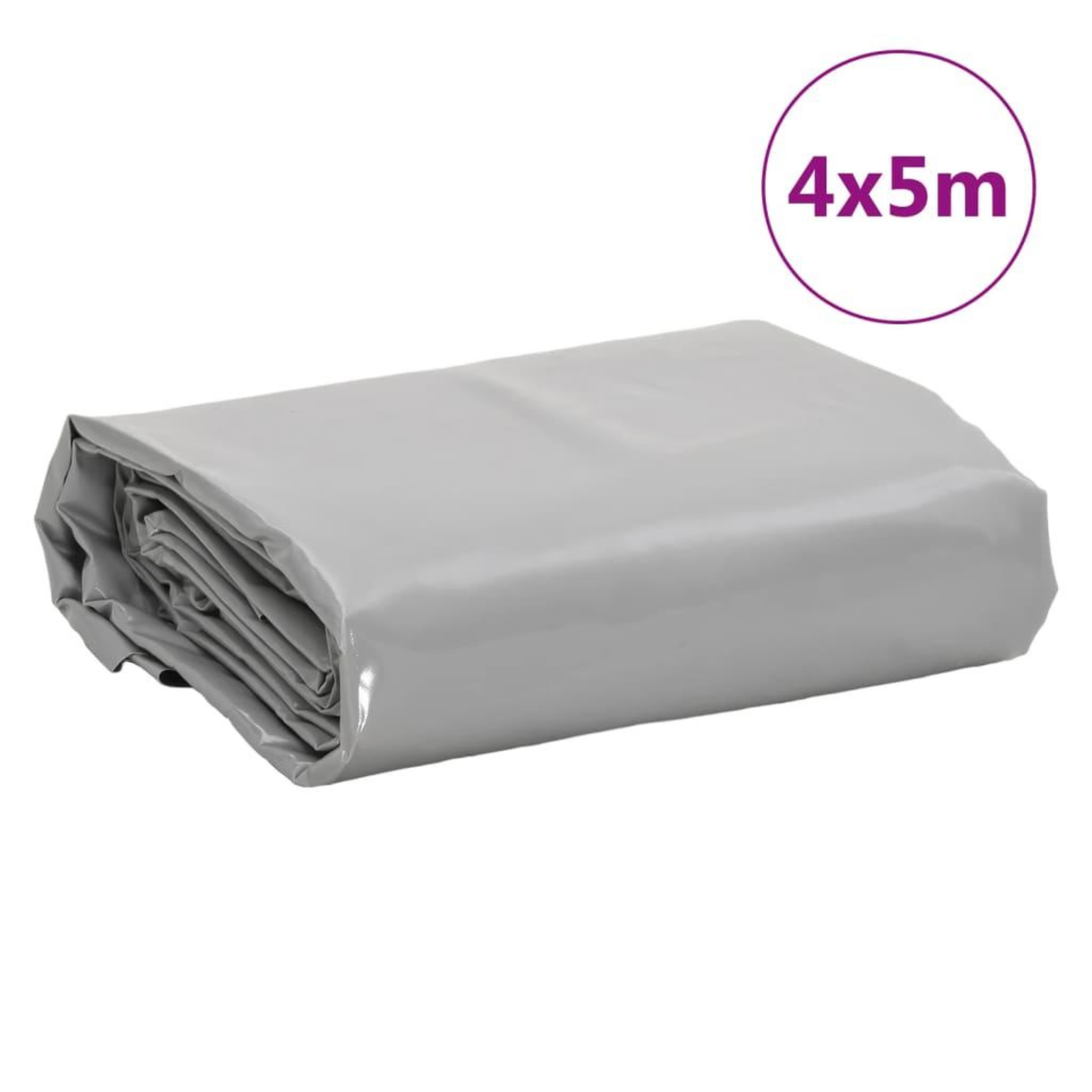 Voir la diapositive 6 : VIDAXL Bache gris 4x5 m 600 g/m²