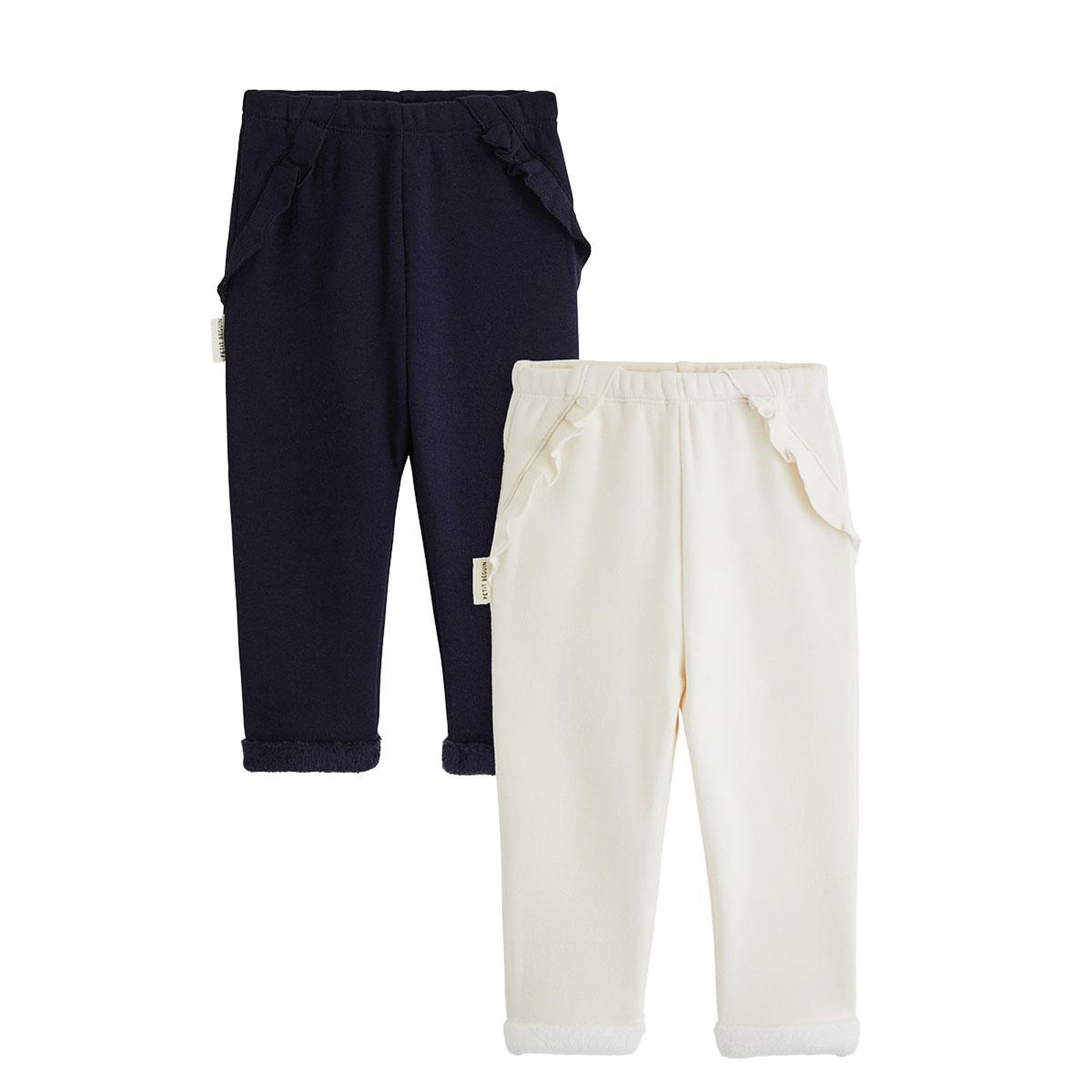 PETIT BEGUIN Lot de 2 leggings enfant en molleton ultra chaud Ilana. Coloris disponibles : Bleu