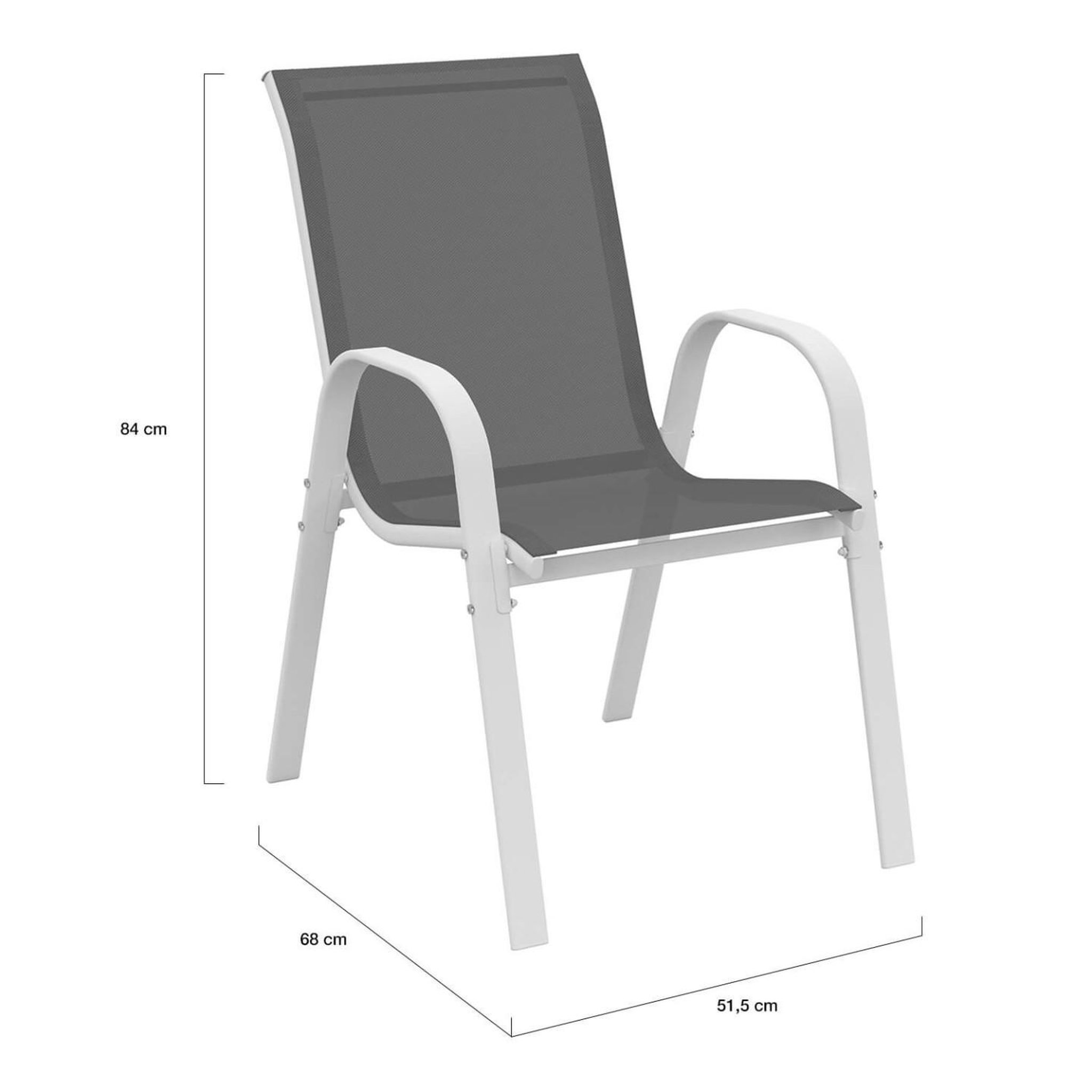 Voir la diapositive 6 : ID MARKET Salon de jardin madrid table 190 cm et 8 chaises empilables blanc et gris