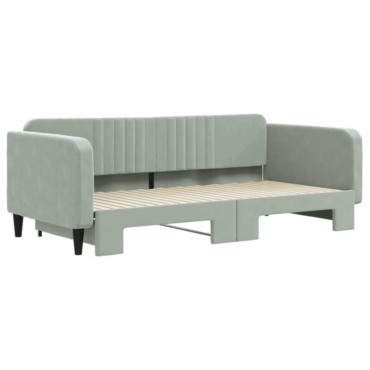 VIDAXL Lit de jour avec gigogne sans matelas gris clair 100x200 cm
