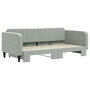 Voir la diapositive 3 : VIDAXL Lit de jour avec gigogne sans matelas gris clair 100x200 cm