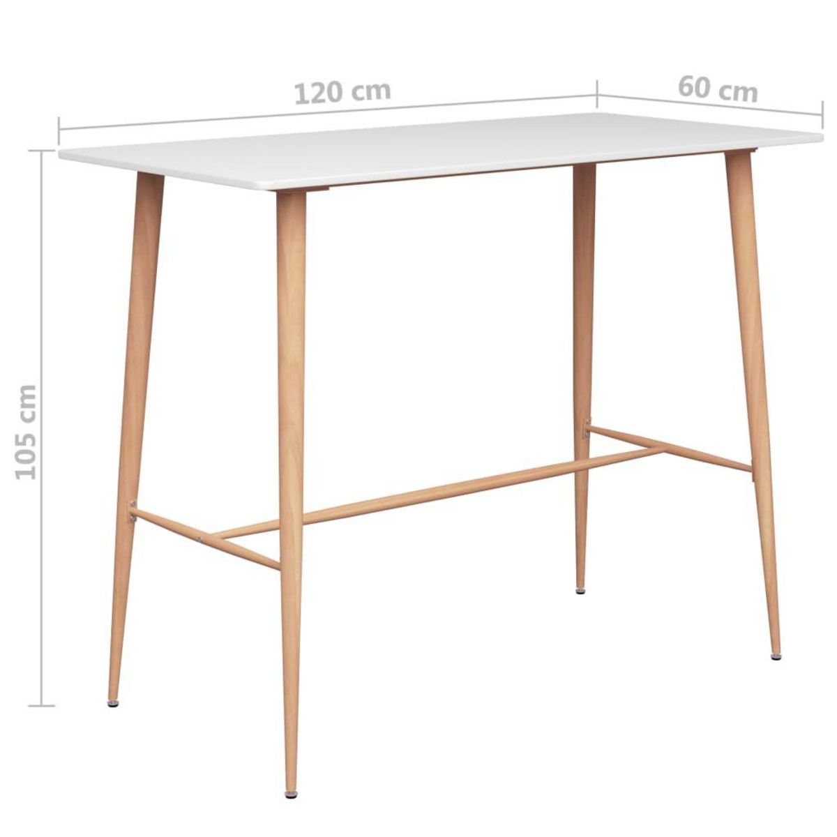 VIDAXL Table de bar Blanc 120x60x105 cm